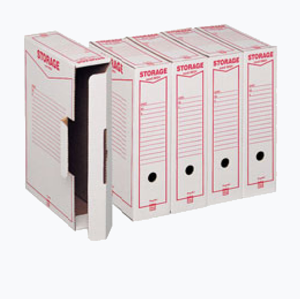 MD_31809 Scatola archivio Storage - formato legale - 8,5 x 25,3 x 35,5 cm - bianco e rosso - Esselte Dox - immagine 1
