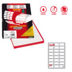 Etichette adesive A/425 - in carta - permanenti - 64 x 34 mm - 24 et/fg - 100 fogli - bianco - angoli tondi - Markin