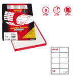 Etichette adesive A/445 - in carta - permanenti - 99,6 x 57 mm - 10 et/fg - 100 fogli - bianco - angoli tondi - Markin