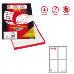 Etichette adesive A/465 - in carta - permanenti - 139 x 99,1 mm - 4 et/fg - 100 fogli - bianco - angoli tondi - Markin