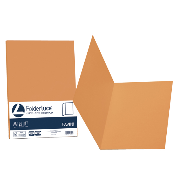 MD_32653 Cartellina semplice Luce - 200 gr - A4 - arancio - cartoncino bristol - Favini - conf. 50 pezzi - immagine 1