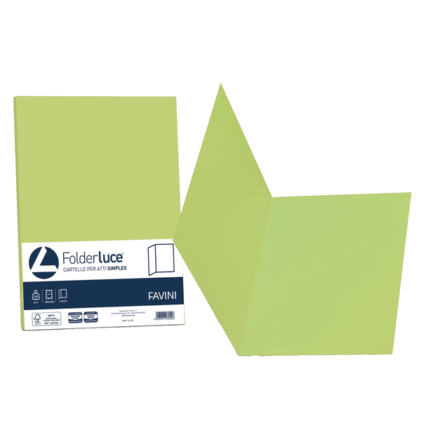 MD_32657 Cartellina semplice Luce - 200 gr - A4 - pistacchio - cartoncino bristol - Favini - conf. 50 pezzi - immagine 1