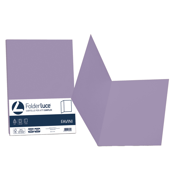 MD_32658 Cartellina semplice Luce - 200 gr - A4 - violetto - cartoncino bristol - Favini - conf. 50 pezzi - immagine 1