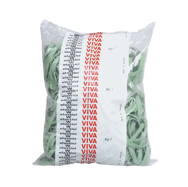 MD_34153 Elastici fettuccia - diametro 12 x 0,5 cm - 1 kg - gomma - verde - Viva - immagine 1