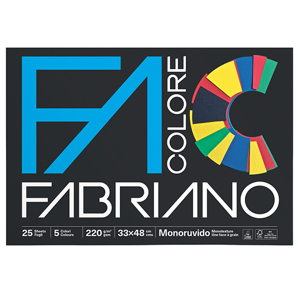 MD_34948 Album FaColore - 33 x 48 cm - 25 fogli - 220 gr - 5 colori - Fabriano - immagine 1