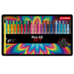Pennarello Pen 68 - colori assortiti - Stabilo - scatola in metallo 40 pezzi