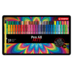 Pennarello Pen 68 - colori assortiti - Stabilo - scatola in metallo 50 pezzi