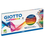 Pastello Supermina - mina 4 mm - colori assortiti - Giotto - astuccio 12 pezzi
