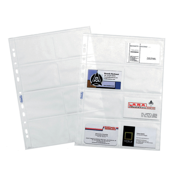 MD_36274 Buste forate Portabiglietti - 8 Tasche - 22,2 x 31,2 cm - trasparente - Favorit - conf. 10 pezzi - immagine 1