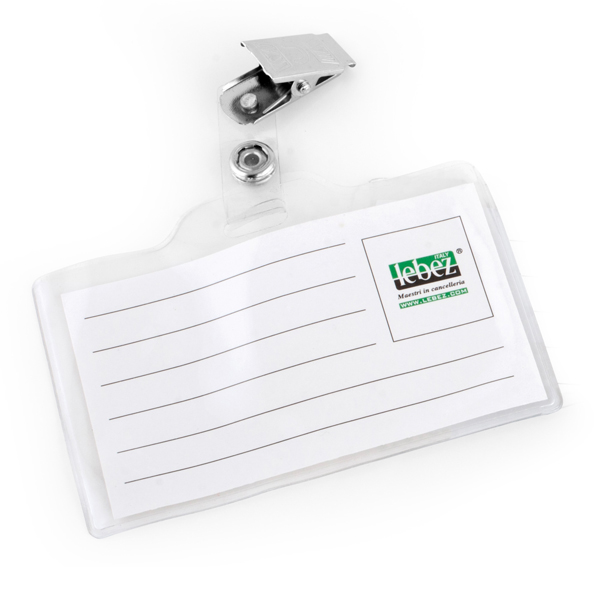 MD_37210 Portabadge con clip - 8,5 x 5 cm - Lebez - conf. 50 pezzi - immagine 1