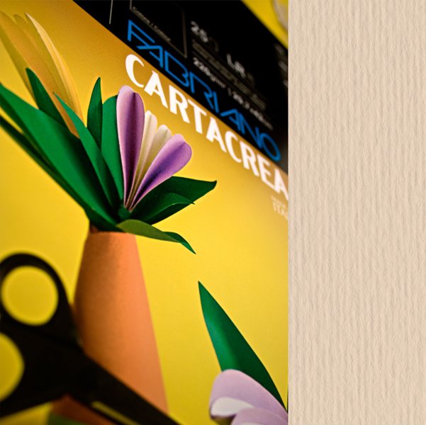 MD_37233 Cartoncino CartaCrea - 35 x 50 cm - 220 gr - panna - Fabriano - blister 10 fogli - immagine 1