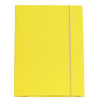 Cartella 3 lembi con elastico - A4 - dorso variabile - cartone plastificato - giallo - Cartotecnica del Garda