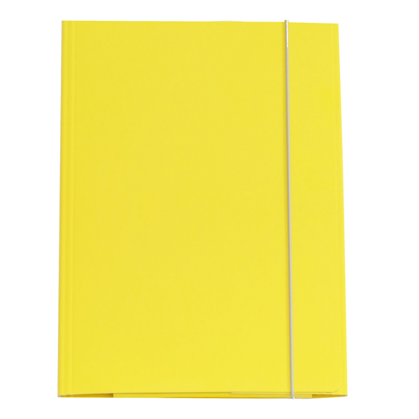 MD_37534 Cartella 3 lembi con elastico - A4 - dorso variabile - cartone plastificato - giallo - Cartotecnica del Garda - immagine 1