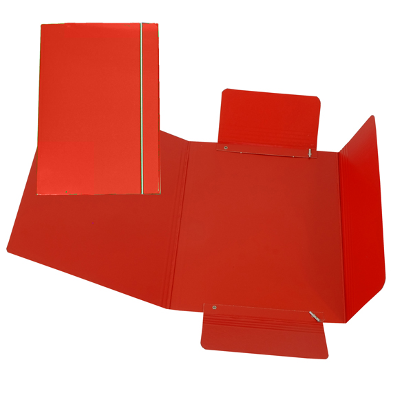 MD_37537 Cartella 3 lembi con elastico - A5 - dorso variabile - cartone plastificato - rosso - Cartotecnica del Garda - immagine 1