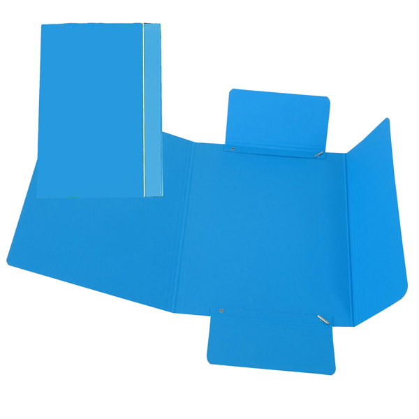 MD_37538 Cartella 3 lembi con elastico - A5 - dorso variabile - cartone plastificato - azzurro - Cartotecnica del Garda - immagine 1