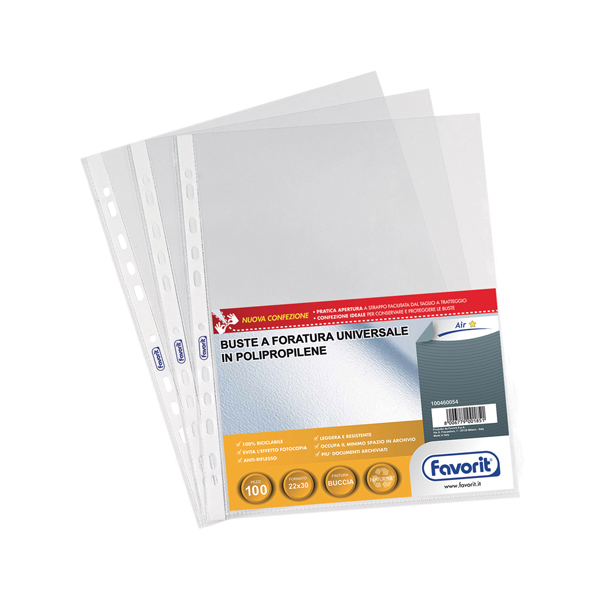 MD_37634 Buste forate Special PP - Air - buccia - 22 x 30 cm - trasparente - Favorit - conf. 100 pezzi - immagine 1