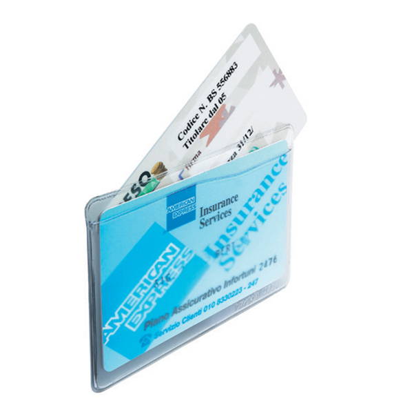 MD_37646 Porta Cards - 2 tasche - 9,5 x 6,5 cm - trasparente - Favorit - conf. 50 pezzi - immagine 1
