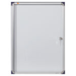 Bacheca per interni ultrapiatta - fondo in metallo magnetico bianco - 4 fogli A4 - verticale - Nobo