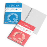 Blocco Quablock Original - spiralato - 22x29,5cm - 1 rigo - 120 fogli - 80gr - 4 fori - microperforato - Pigna