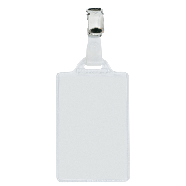 MD_45545 Portanome Pass 1E - clip in metallo - c/cartoncino - 5,5 x 8,5 cm - verticale - Sei Rota - conf. 100 pezzi - immagine 1