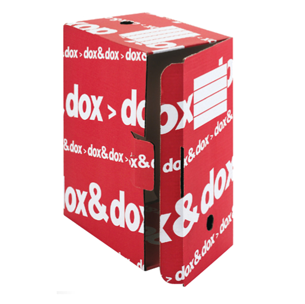 MD_45638 Scatola archivio Dox&Dox - 17 x 35 x 25 cm - bianco e rosso - Esselte Dox - immagine 1