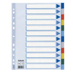 Separatore - 12 tasti colorati - PP - A4 - multicolore - Esselte