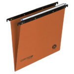 Cartella sospesa Cartesio - cassetto - interasse 38 cm - fondo V - 36 x 25 cm - arancio - Bertesi