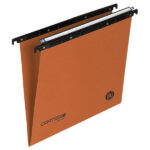 Cartella sospesa Cartesio - cassetto - interasse 39 cm - fondo V - 37 x 25 cm - arancio - Bertesi
