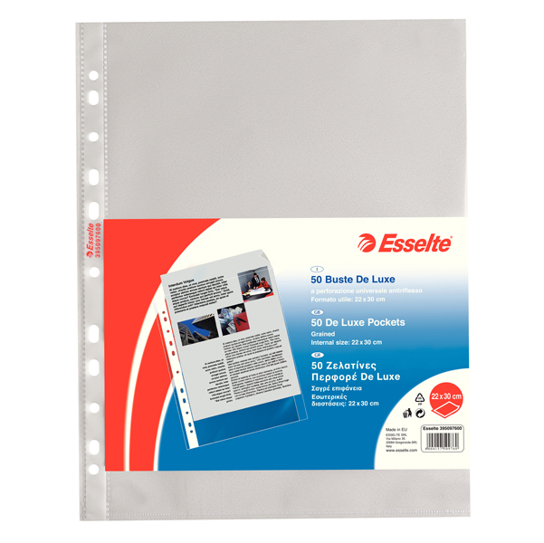 MD_45790 Buste forate CopySafe - DeLuxe - buccia - 22 x 30 cm - trasparente - Esselte - conf. 50 pezzi - immagine 1