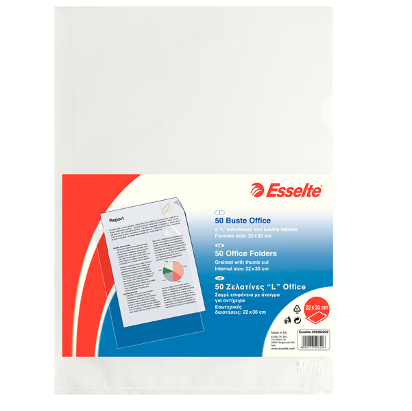 MD_45793 Cartellina a L Office - A4 - PP - buccia leggero - Esselte - conf. 50 pezzi - immagine 1