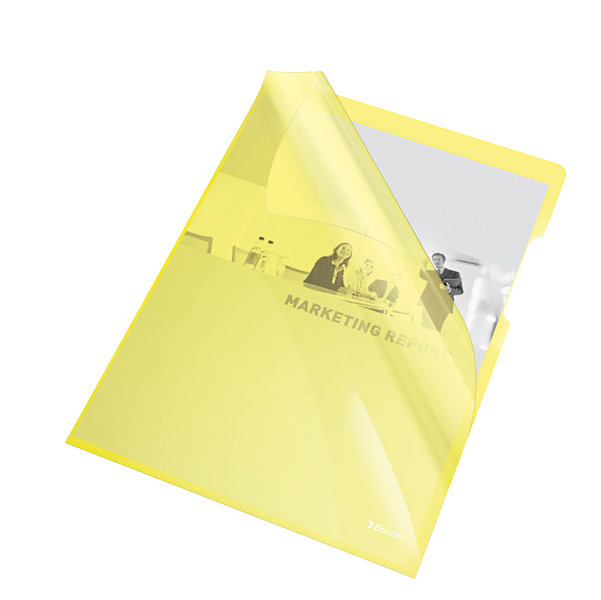 MD_45797 Cartellina a L - A4 - PVC - liscio pesante - giallo cristallo - Esselte - conf. 25 pezzi - immagine 1