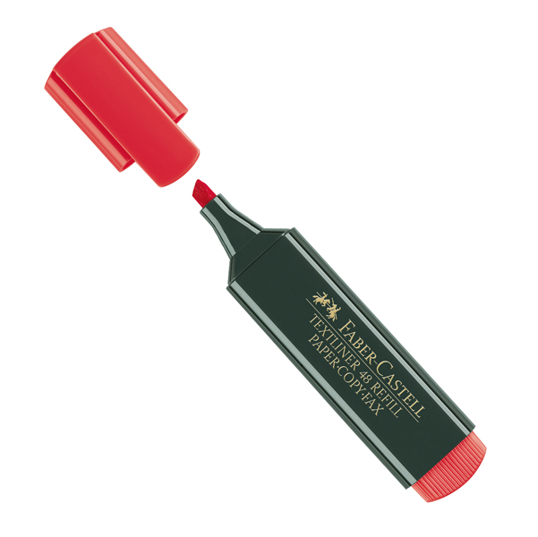 MD_46086 Evidenziatore Textliner 48 - punta a scalpello - tratto 1,0-3,0-5,0mm - rosso - Faber-Castell - immagine 1