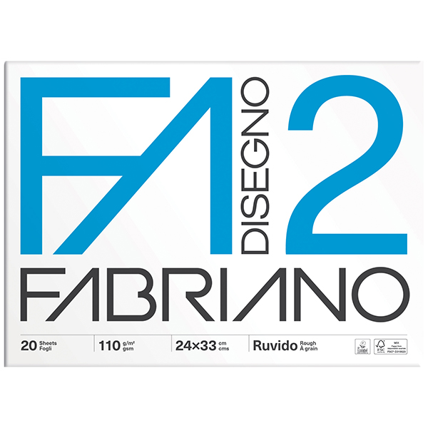 MD_47076 Album F2 - 24 x 33 cm - 20 fogli - 110 gr - ruvido - 4 angoli - Fabriano - immagine 1
