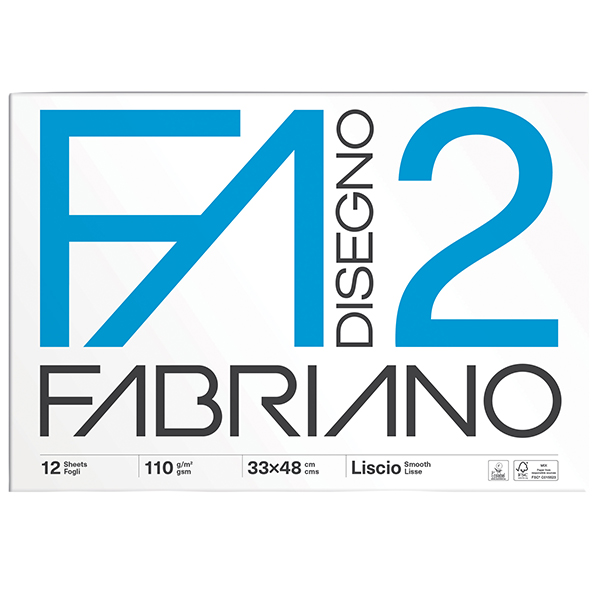 MD_47080 Album F2 - 33 x 48 cm - 12 fogli - 110 gr - liscio - collato - Fabriano - immagine 1
