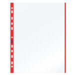 Buste forate con banda colorata - Linear - buccia - 21 x 29,7 cm - rosso - Favorit - conf. 10 pezzi