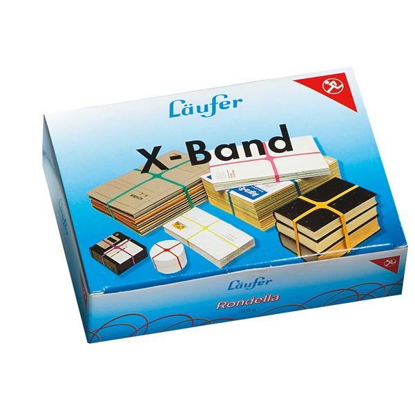 MD_47370 Elastici X Band - diametro 10 x 15 x 1,1 cm- 100 gr - colori assortiti - Lebez - immagine 1
