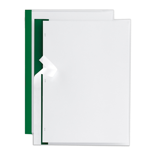 MD_47742 Cartellina per rilegatura Poli 200 - A4 - PP - trasparente buccia - dorso verde - Sei Rota - conf. 10 pezzi - immagine 1