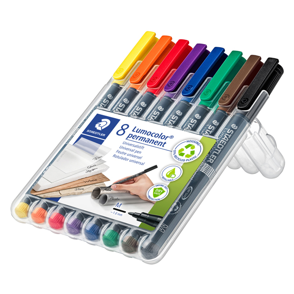MD_47925 Pennarello Lumocolor Permanent 317 - punta 1,0mm - colori assortiti - Staedtler - astuccio 8 colori - immagine 1