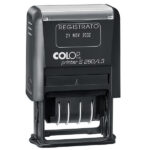 Timbro S260/L3 Datario + REGISTRATO - 4 mm - autoinchiostrante - bicolore - Colop