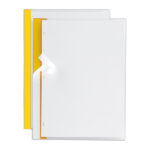 Cartellina per rilegatura Poli 200 - A4 - PP - trasparente buccia - dorso giallo - Sei Rota - conf. 10 pezzi