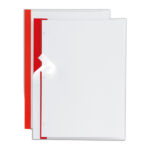 Cartellina per rilegatura Poli 200 - A4 - PP - trasparente buccia - dorso rosso - Sei Rota - conf. 10 pezzi