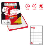 Etichette adesive A/408 - in carta - permanenti - 47,5 x 46,5 mm - 24 et/fg - 100 fogli - bianco - angoli tondi - Markin