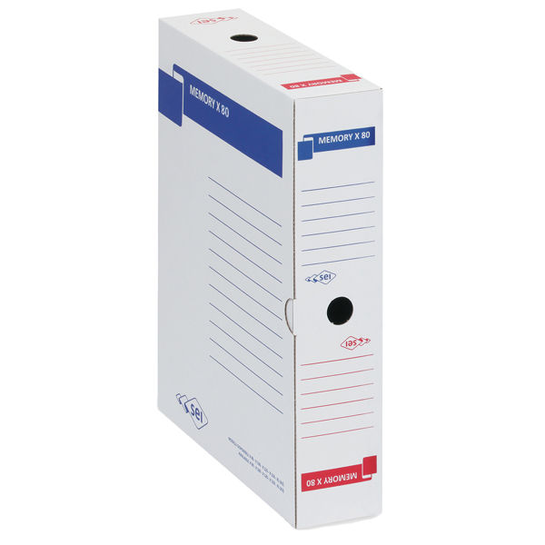 MD_49401 Scatola archivio Memory X80 - 25 x 35 cm - dorso 8 cm - bianco - Sei Rota - immagine 1