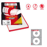 Etichette adesive A/462 - in carta - permanenti - diametro CD 117,5 mm - foro 41 mm - 2 et/fg - 100 fogli - bianco coprente - Markin