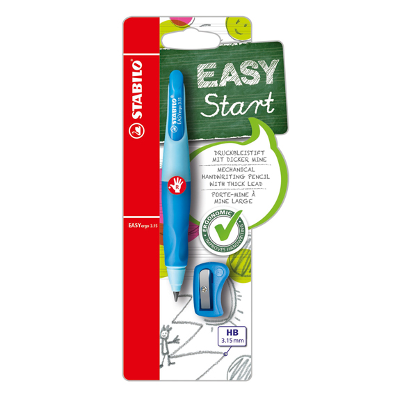 MD_50038 Portamine Easyergo - 3,15mm - per destrosi + affilamine - fusto azzurro - Stabilo - immagine 1