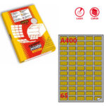 Etichette adesive A/400 - in carta - permanenti - 38,1 x 21,2 mm - 65 et/fg - 100 fogli - oro - angoli tondi - x laser - Markin