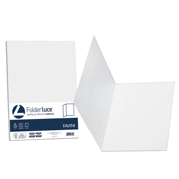 MD_51105 Cartellina semplice Acqua - 200 gr - A4 - bianco - cartoncino bristol - Favini - conf. 50 pezzi - immagine 1