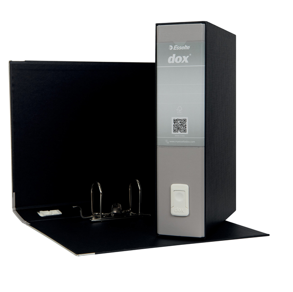 MD_51245 Registratore Dox 2 - dorso 8 cm - protocollo 23 x 34 cm - grigio chiaro - Esselte Dox - immagine 1