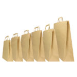 Shopper - maniglie piattina - 18 x 8 x 25 cm - carta kraft - avana - Mainetti Bags - conf. 25 pezzi