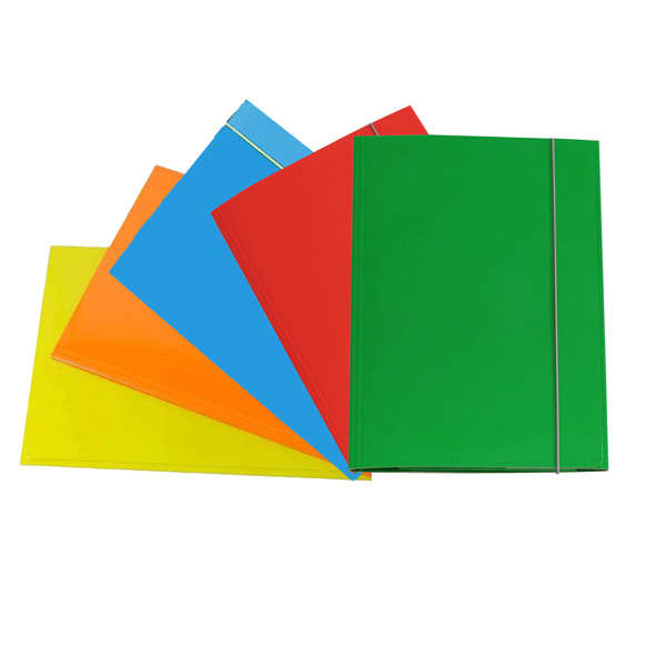 MD_51436 Cartella 3 lembi con elastico - A5 - dorso variabile - cartone plastificato - colori assortiti - Cartotecnica del Garda - immagine 1